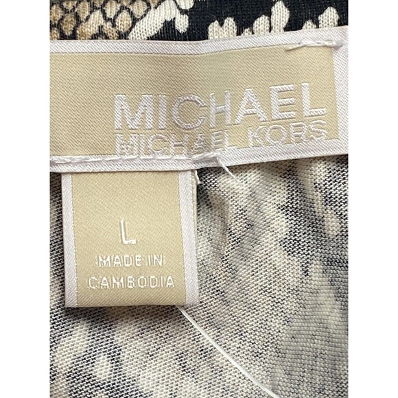 F. Michael Kors Top Size L Print Multicolor Long Sleeve Round Neck NWT $64 - Picture 8 of 11